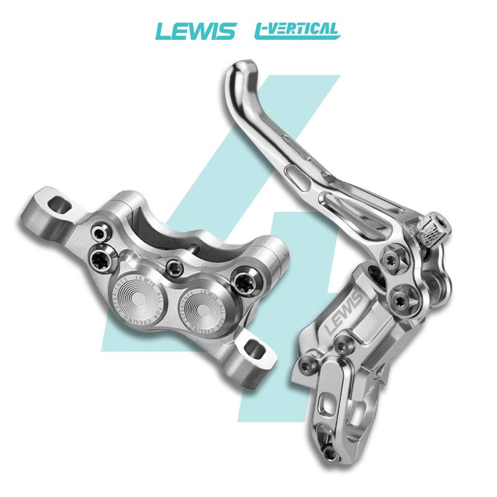 4 pot vertical brake (silver) Front and rear.